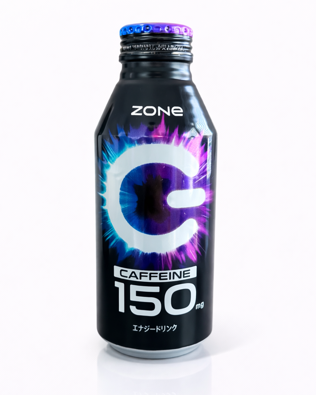 Japanese ZONe energy drink 500ml bottle high caffeine energy drink from Japan on white background