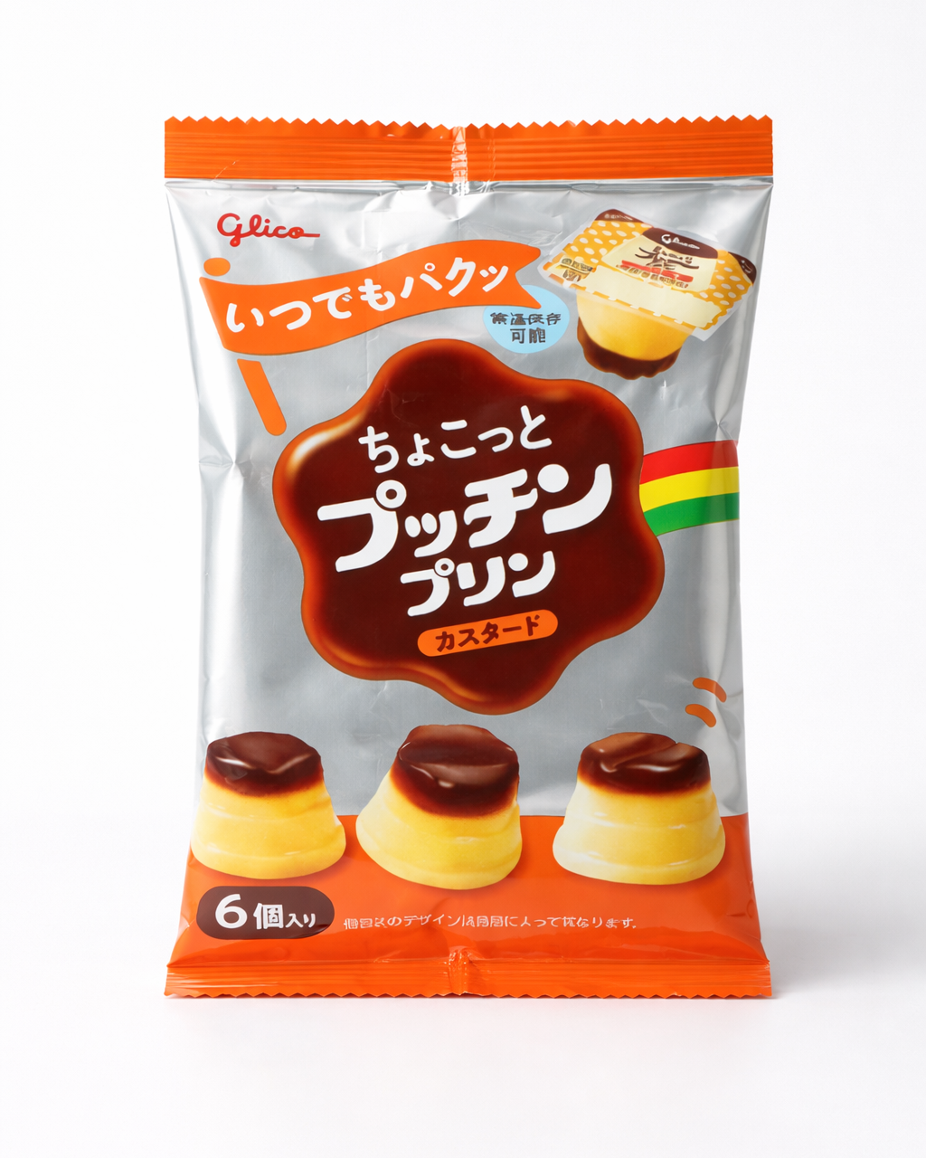 Japanese Glico Pucchin pudding mini cups caramel custard pudding Japan snack packaging
