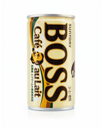 Japanese BOSS coffee cafe au lait 185ml can Suntory canned coffee milk coffee on white background