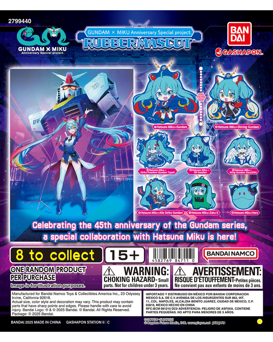 Gundam Hatsune Miku rubber mascot full set gachapon complete anime collectible Japan set