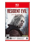 Resident Evil Requiem game cover for Nintendo Switch with a character's face on a red background