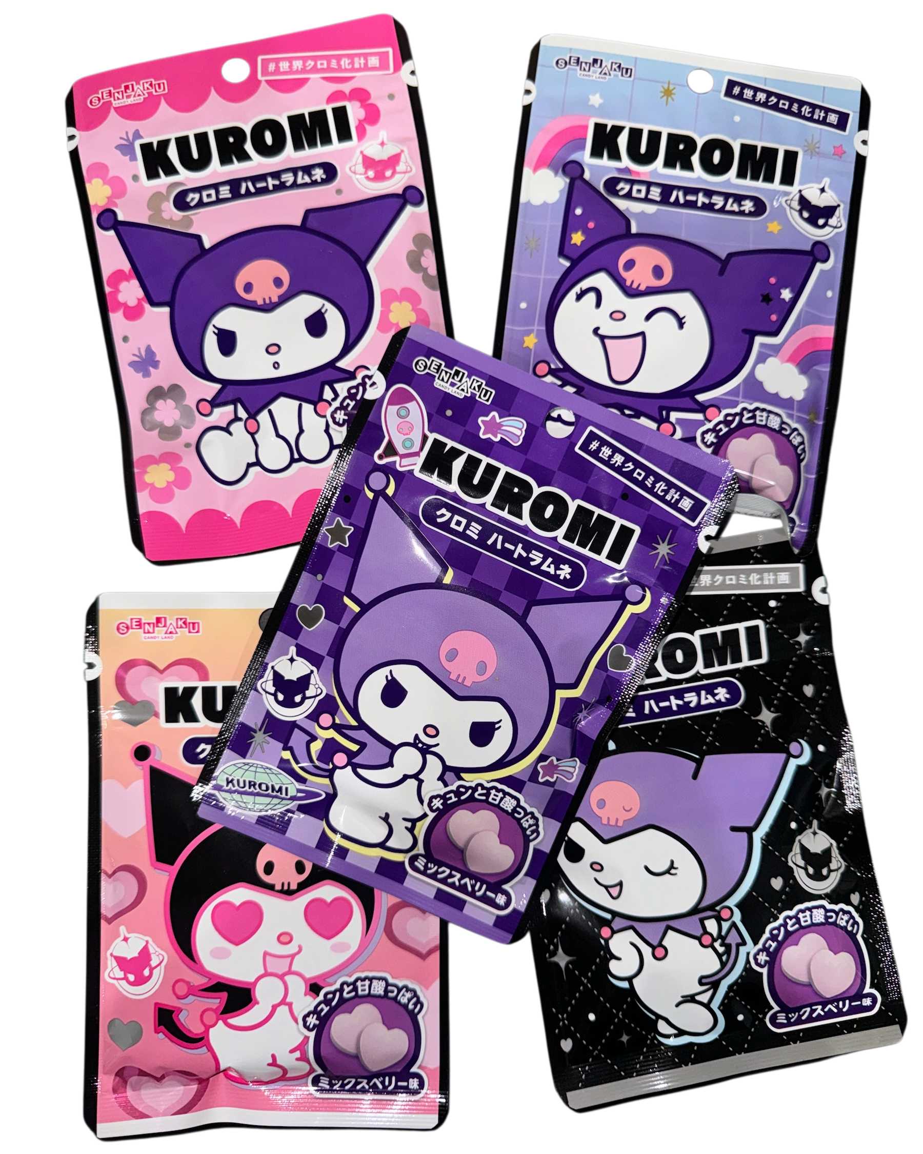 Sanrio Kuromi ramune candy heart shaped Japanese candy Kuromi sweets packaging kawaii Japan snack