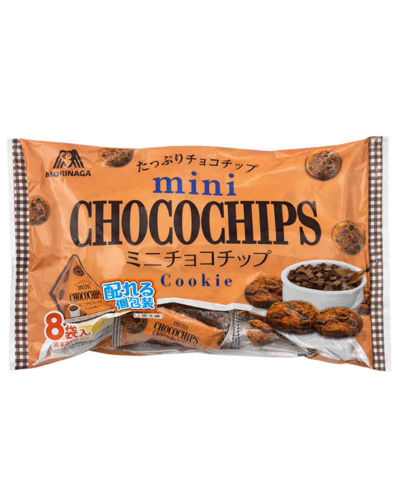 Japanese Morinaga mini chocolate chip cookies full bag packaging chocolate cookie snack from Japan