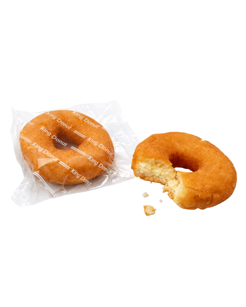 Japanese mini donuts packaged snack soft cake donuts Japan Marutaka king donut style bakery snack white background