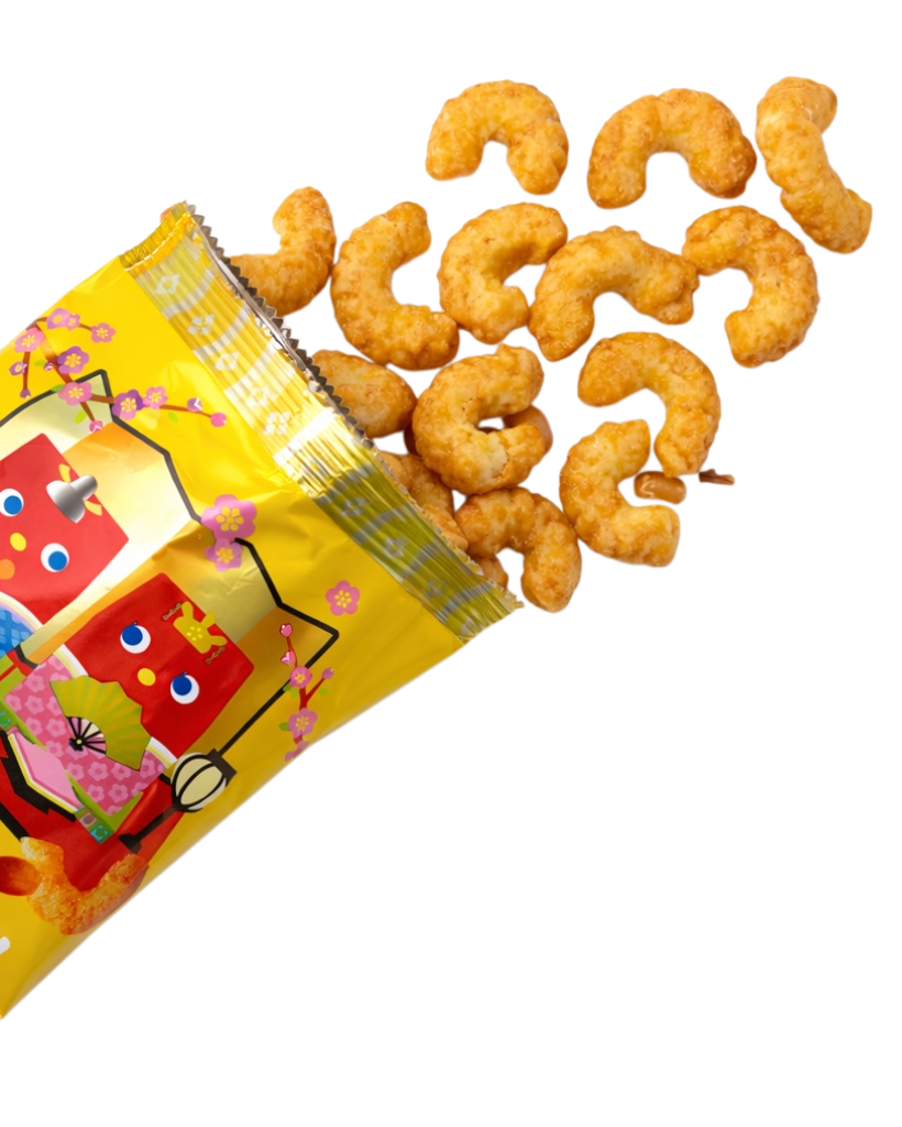 Japanese caramel corn puff snack pieces sweet crunchy caramel corn from Japan